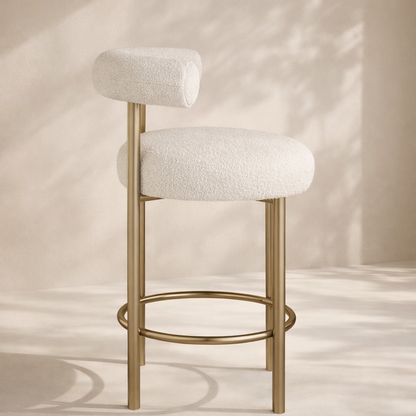 Bordeaux Boucle Fabric Upholstered Stool (set of 2)