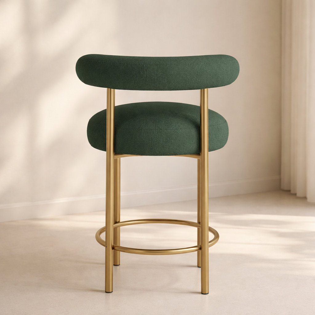 Bordeaux Boucle Fabric Upholstered Stool (set of 2)