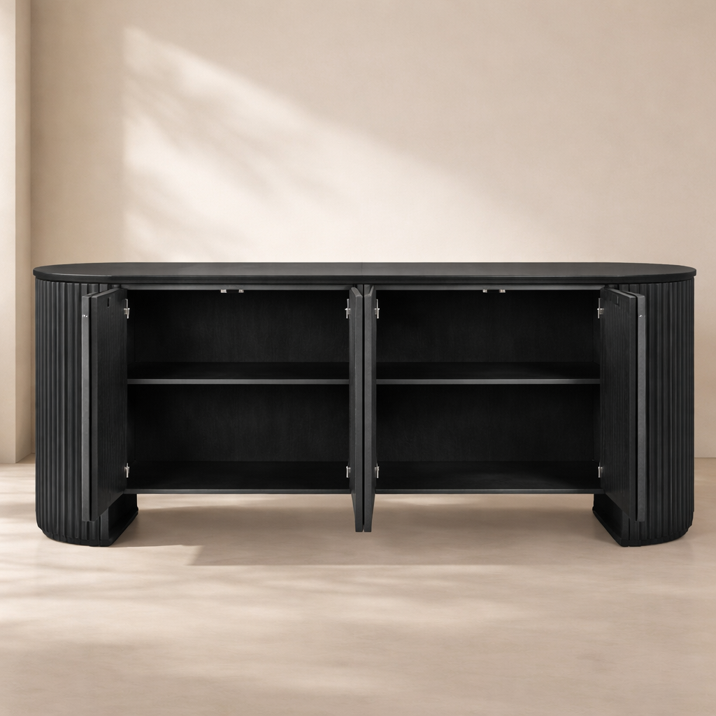 Belinda Beech Wood And Oak Veneer Sideboard | Buffet