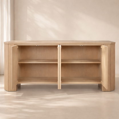Belinda Beech Wood And Oak Veneer Sideboard | Buffet