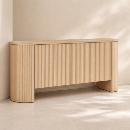 Belinda Beech Wood And Oak Veneer Sideboard | Buffet