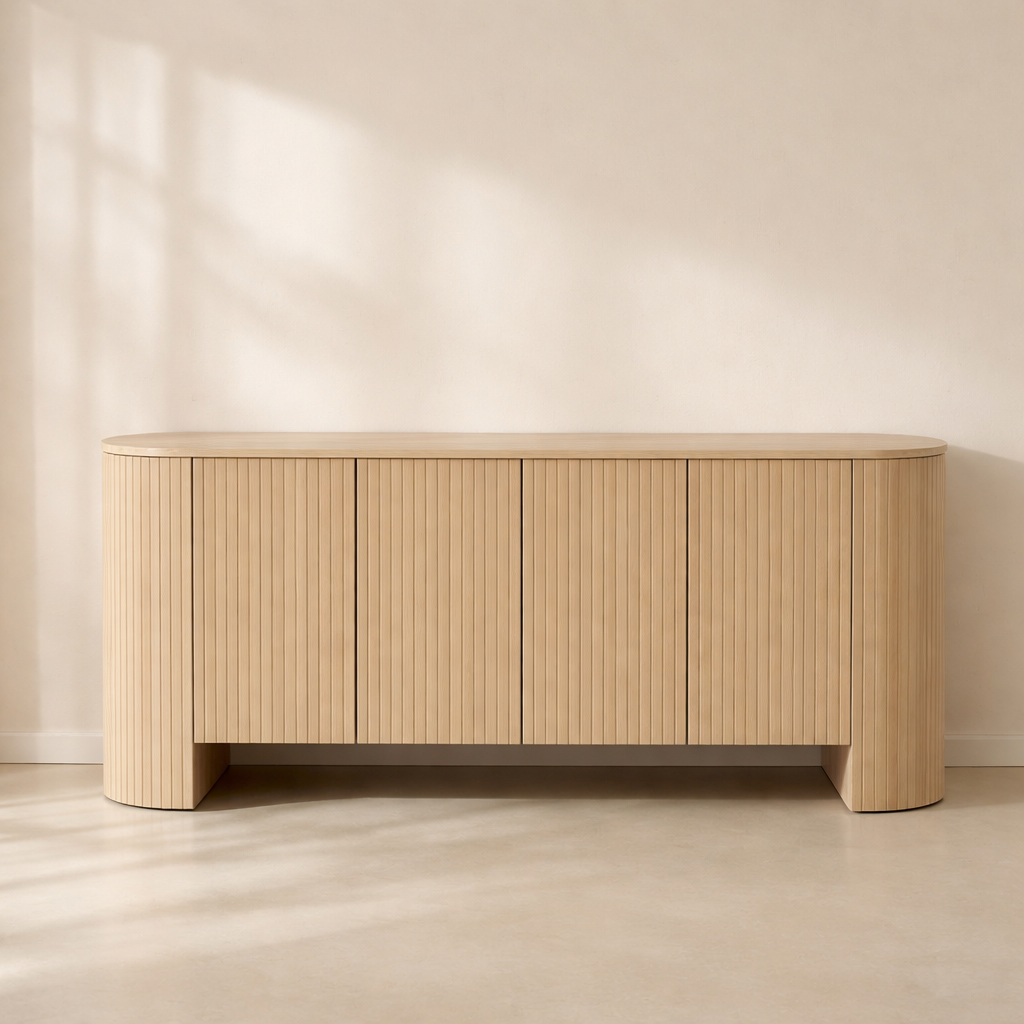 Belinda Beech Wood And Oak Veneer Sideboard | Buffet