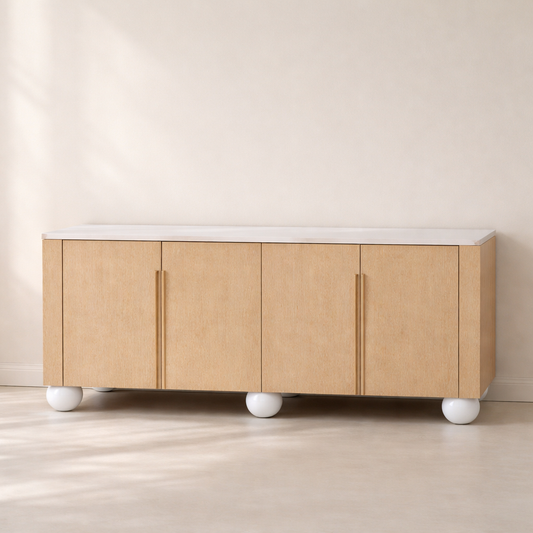 Cardiff Laquer And Oak Veneer Sideboard | Buffet