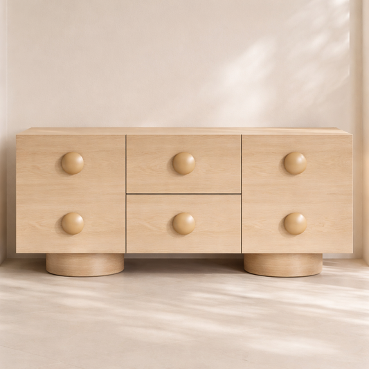 Bubble Solid Wood And Oak Veneer Sideboard | Buffet