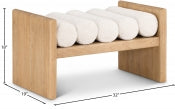 Small Waverly Boucle Fabric Bench