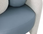 Acadia Boucle Fabric and Vegan Leather Accent Chair