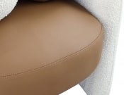 Acadia Boucle Fabric and Vegan Leather Accent Chair