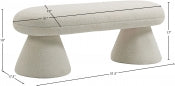 Drum Faux Shearling Bench
