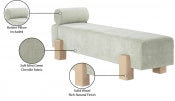 Edison Chenille Fabric Bench
