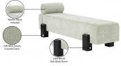 Edison Chenille Fabric Bench