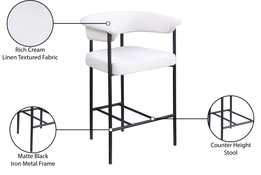 Malin Linen Fabric Counter Stool (set of 2)