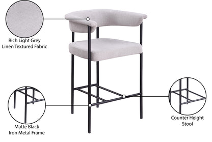 Malin Linen Fabric Counter Stool (set of 2)